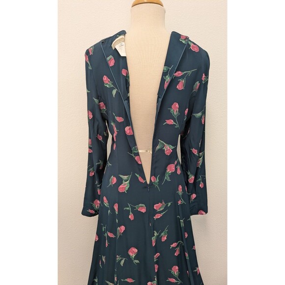 Vintage Coldwater Creek Blue Floral Rose Floor Length Dress sz 4 Bridesmaid Boho - Picture 11 of 16